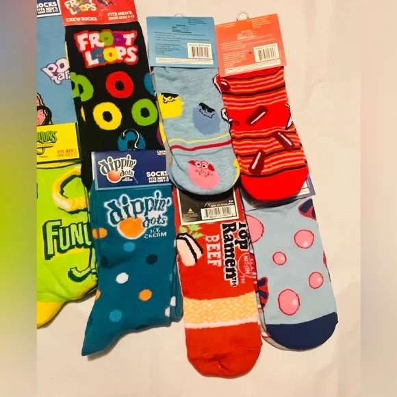 Crazy Crew/Ankle Socks ~ Snacks & Beverages ~ 20 Pairs Total